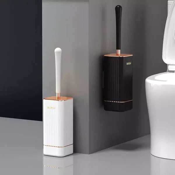 Brosse Toilette Silicone Haute Qualite Design Cuivre Chic pour Nettoyage
