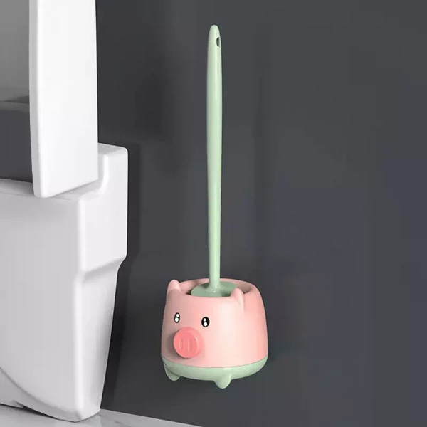 Brosse WC des Trois Petits Cochons Hygiene Renforcee et Design Amusant pour Votre Toilette