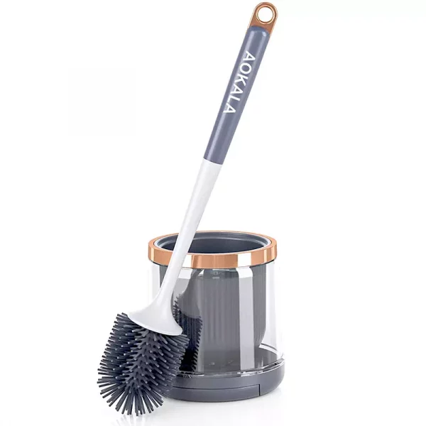 Brosse de toilette en Silicone moderne gris