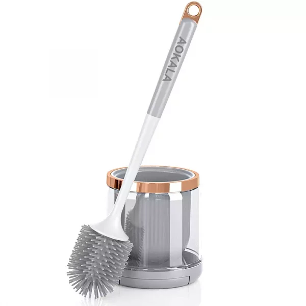 Brosse de toilette en Silicone moderne gris clair