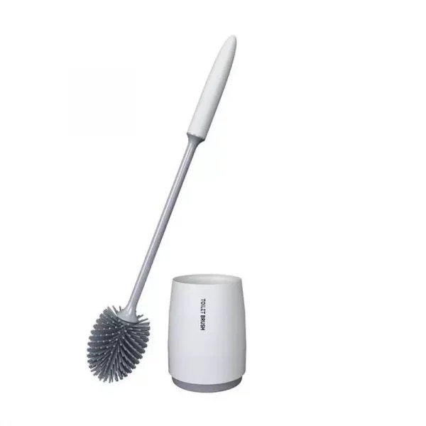 Brosse de toilette en Silicone sur Pied blanc