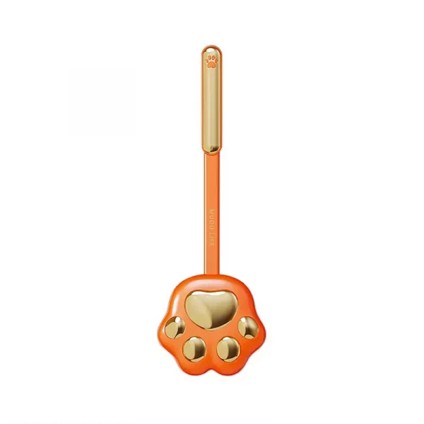 Brosse de toilette en silicone patte de chat orange