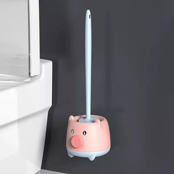 Brosse de toilette les 3 petits cochons bleu