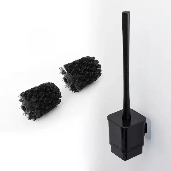 Brosse de toilette support Carre noir