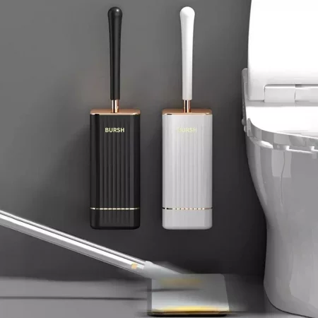Brosse Toilette Silicone Haute Qualité Design Cuivré Chic