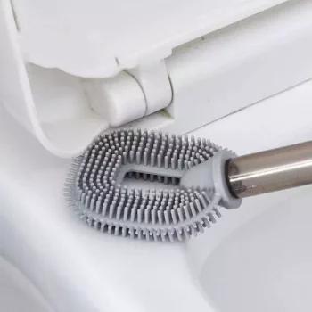 Brosse WC en Silicone avec Réservoir Nettoyage Efficace et Sans Tracas